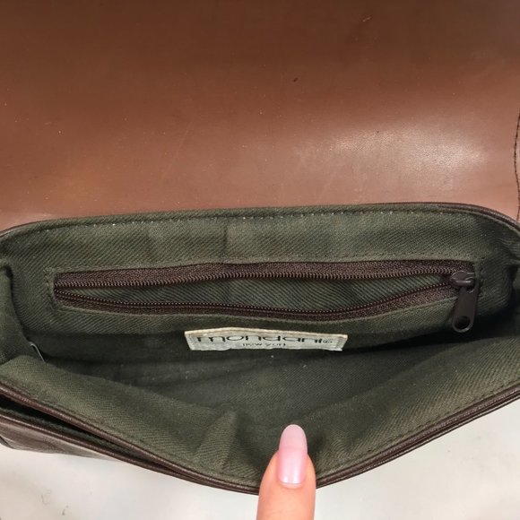 Vintage Y2K Brown Faux Leather 2000s Shoulder Bag Small Purse - Picture 5 of 7